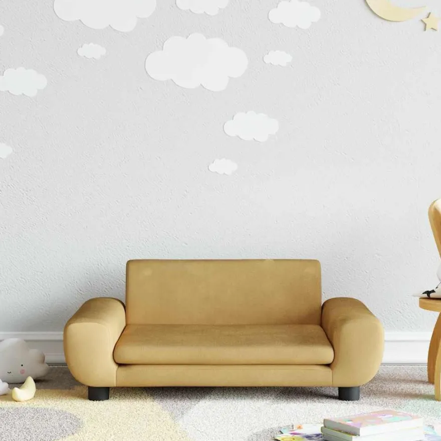 vidaXL Kindersofa Braun 70x45x33 cm Samt
