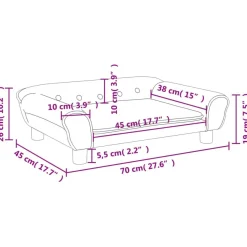 vidaXL Kindersofa Creme 70x45x26 cm Samt