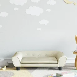 vidaXL Kindersofa Creme 70x45x26 cm Samt