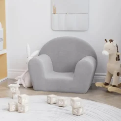 vidaXL Kindersofa Hellgrau Weich Plüsch