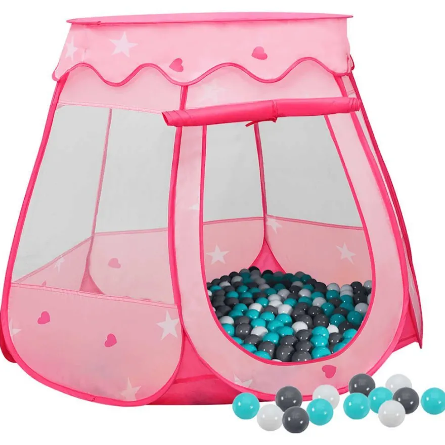 vidaXL Kinder-Spielzelt mit 250 Bällen Rosa 102x102x82 cm
