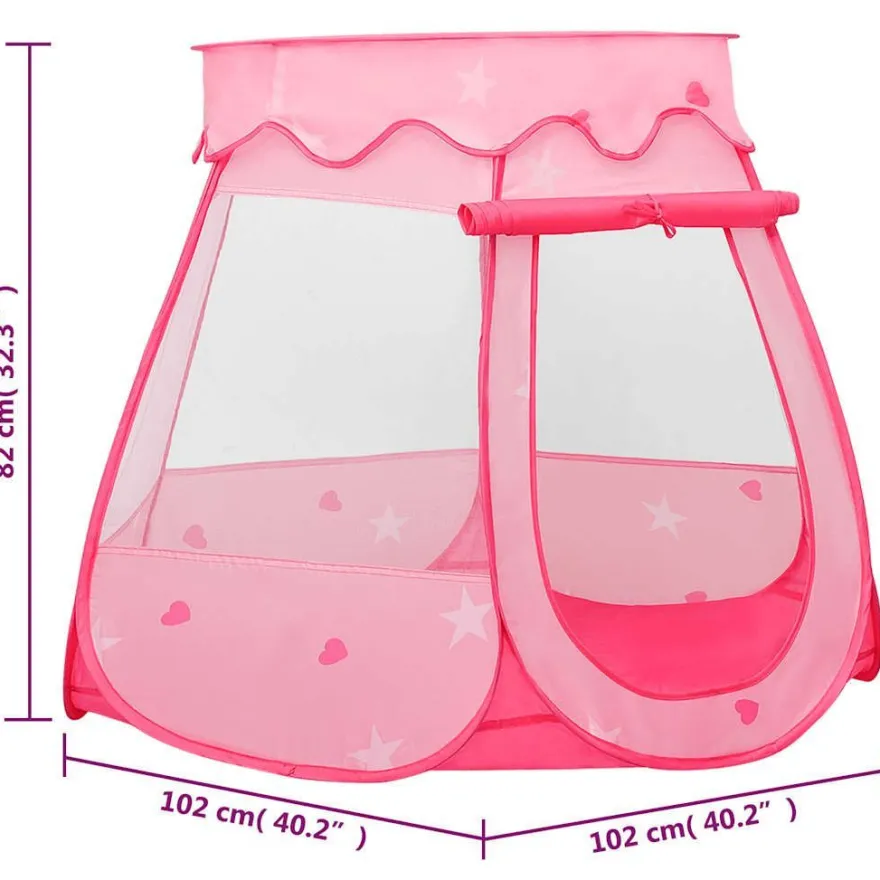 vidaXL Kinder-Spielzelt mit 250 Bällen Rosa 102x102x82 cm