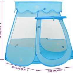 vidaXL Kinder-Spielzelt mit 250 Bällen Blau 102x102x82 cm