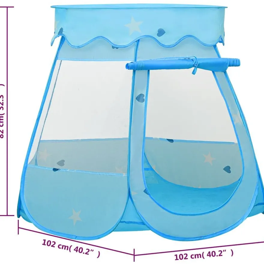 vidaXL Kinder-Spielzelt mit 250 Bällen Blau 102x102x82 cm