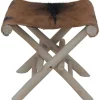 vidaXL Klapphocker Echtleder und Massivholz Teak