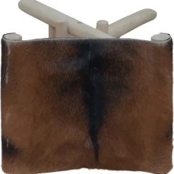 vidaXL Klapphocker Echtleder und Massivholz Teak