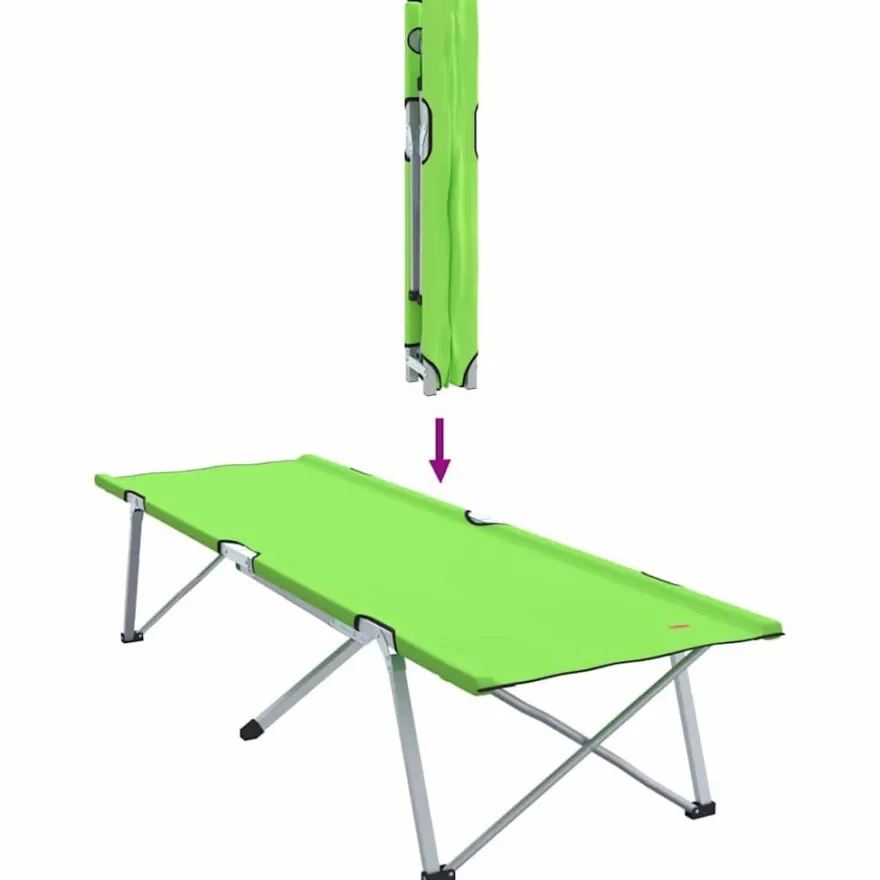 vidaXL Klapp Schlafbett fürs Camping 2 pcs Grün 194 x 62,5 x 42,5 cm