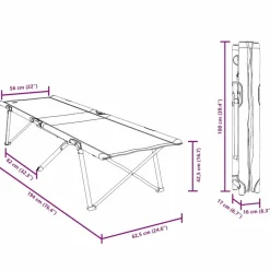 vidaXL Klapp Schlafbett fürs Camping 2 pcs Grün 194 x 62,5 x 42,5 cm