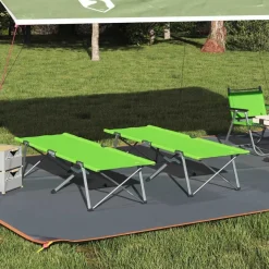 vidaXL Klapp Schlafbett fürs Camping 2 pcs Grün 194 x 62,5 x 42,5 cm