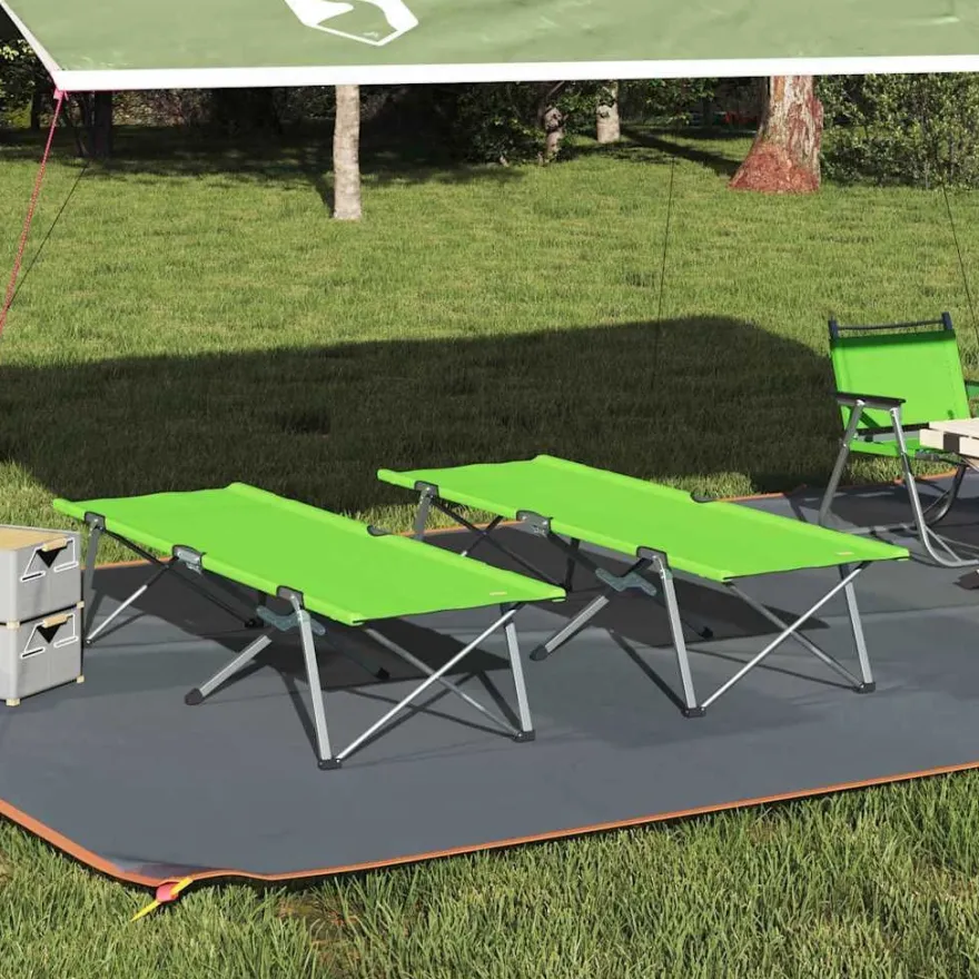 vidaXL Klapp Schlafbett fürs Camping 2 pcs Grün 194 x 62,5 x 42,5 cm