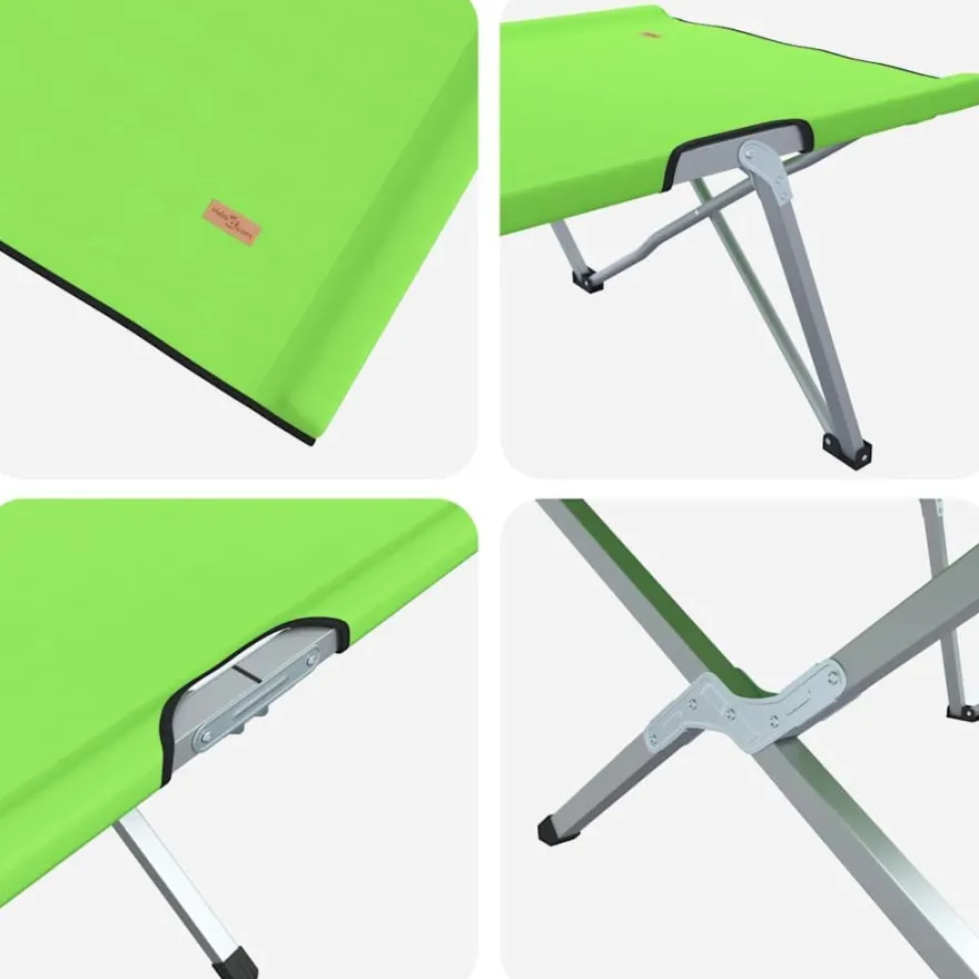 vidaXL Klapp Schlafbett fürs Camping 2 pcs Grün 194 x 62,5 x 42,5 cm