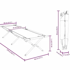 vidaXL Klapp Schlafbett fürs Camping Grau 210 x 80 x 46 cm