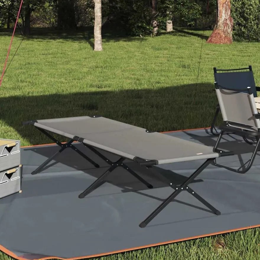 vidaXL Klapp Schlafbett fürs Camping Grau 210 x 80 x 46 cm