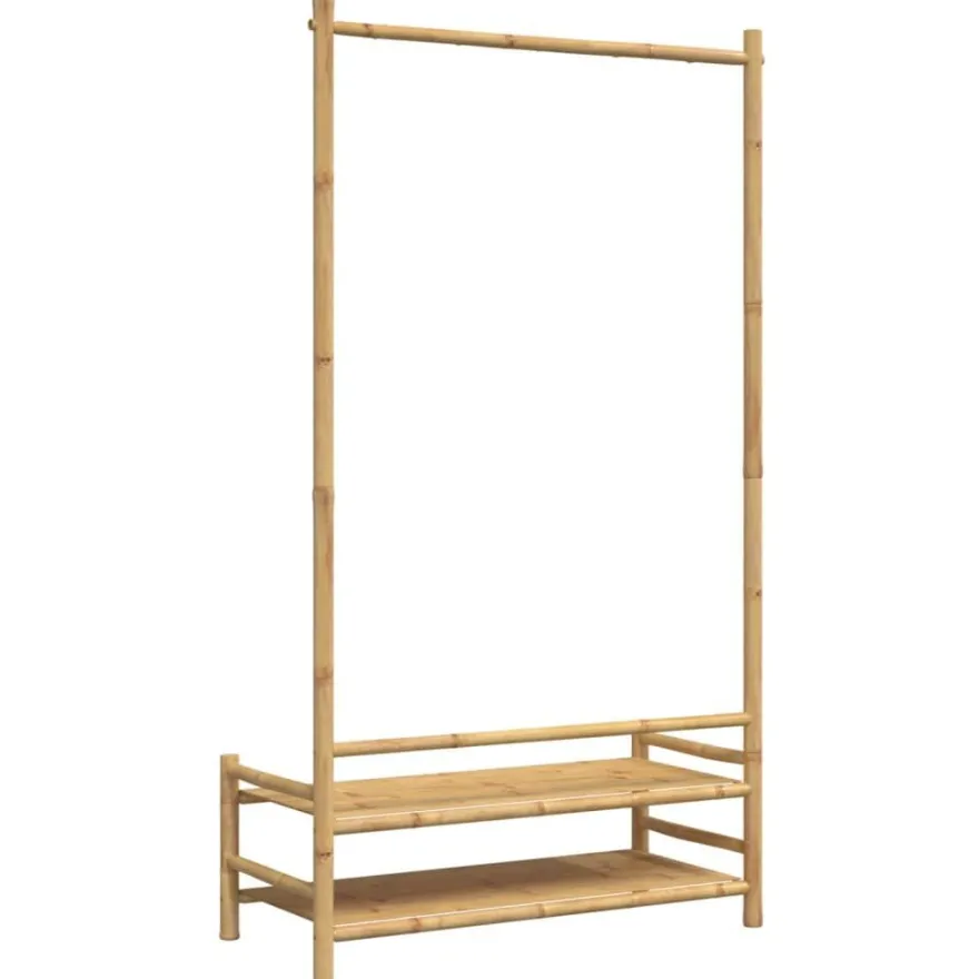 vidaXL Kleiderständer mit Ablagen 103x40x183 cm Bambus