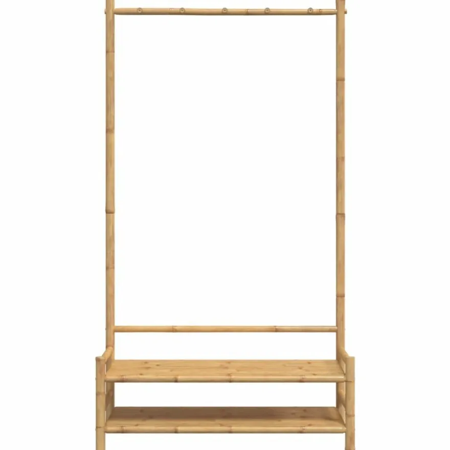 vidaXL Kleiderständer mit Ablagen 103x40x183 cm Bambus