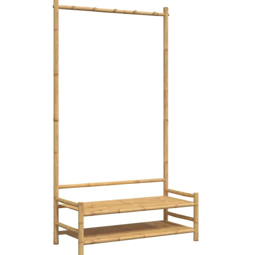 vidaXL Kleiderständer mit Ablagen 103x40x183 cm Bambus