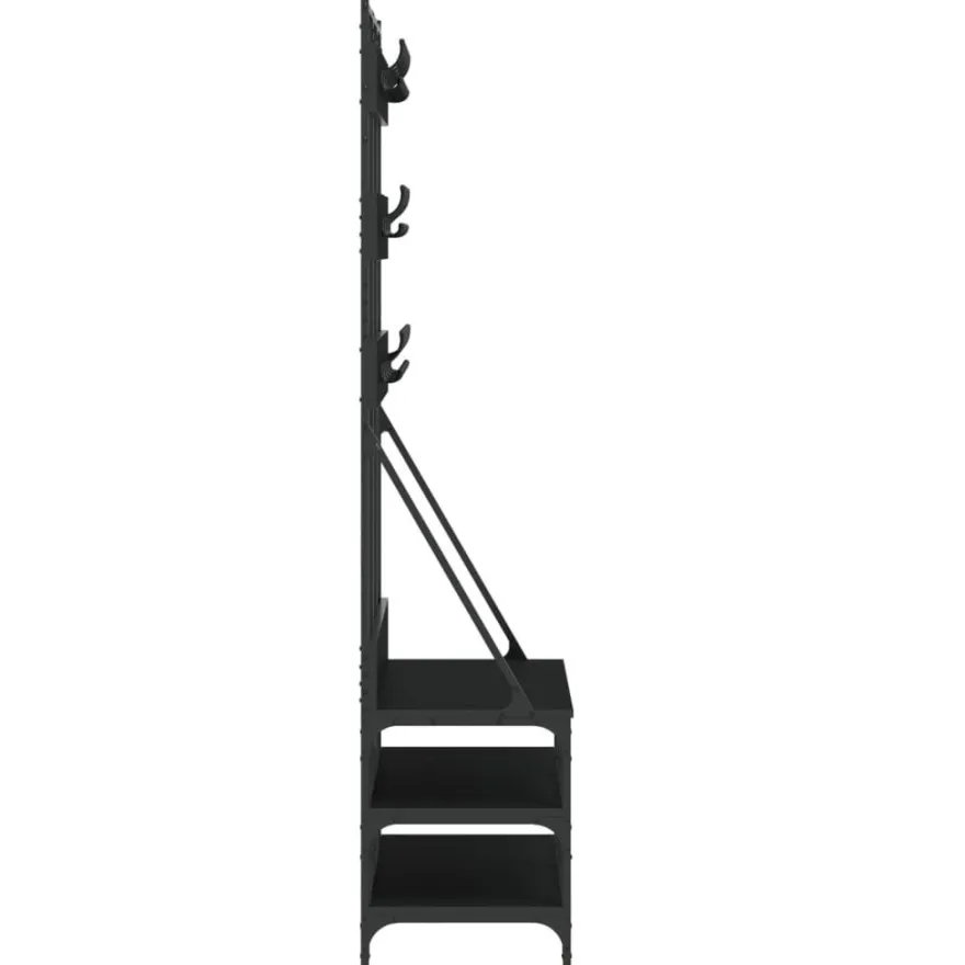 vidaXL Kleiderständer mit Schuhablage Schwarz 100x40x184 cm