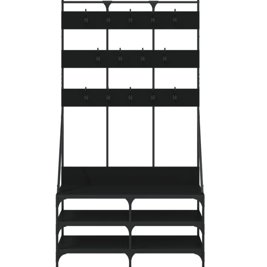 vidaXL Kleiderständer mit Schuhablage Schwarz 100x40x184 cm