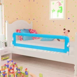 vidaXL Kleinkind-Bettschutzgitter Blau 120x42 cm Polyester