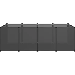 vidaXL Kleintierkäfig Schwarz 144x74x46,5 cm PP und Stahl