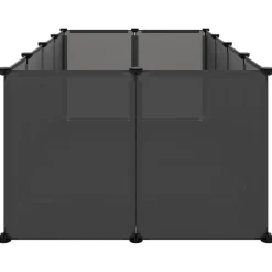 vidaXL Kleintierkäfig Schwarz 144x74x46,5 cm PP und Stahl