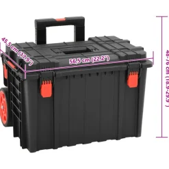 vidaXL Koffer für Flugreise Tragbar Schwarz 56,5x45,5x48 cm PP