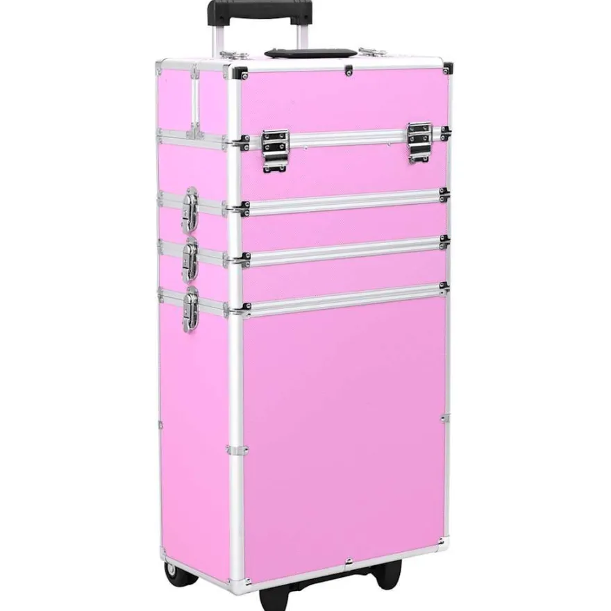 vidaXL Kosmetikkoffer Aluminium Rosa