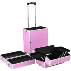vidaXL Kosmetikkoffer Aluminium Rosa