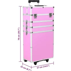 vidaXL Kosmetikkoffer Aluminium Rosa