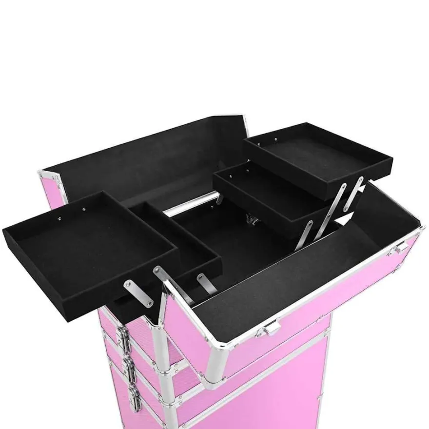 vidaXL Kosmetikkoffer Aluminium Rosa