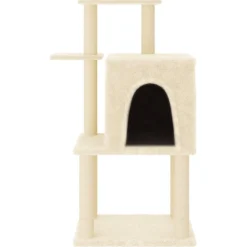 vidaXL Kratzbaum mit Sisal-Kratzsäulen Creme 97 cm