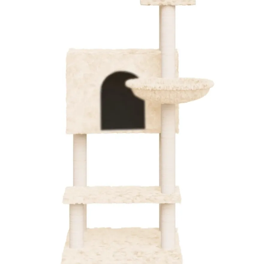 vidaXL Kratzbaum mit Sisal-Kratzsäulen Creme 108,5 cm