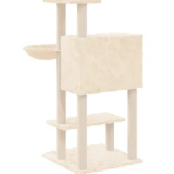 vidaXL Kratzbaum mit Sisal-Kratzsäulen Creme 108,5 cm