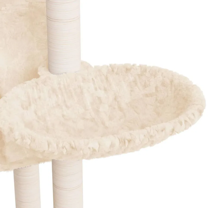vidaXL Kratzbaum mit Sisal-Kratzsäulen Creme 108,5 cm