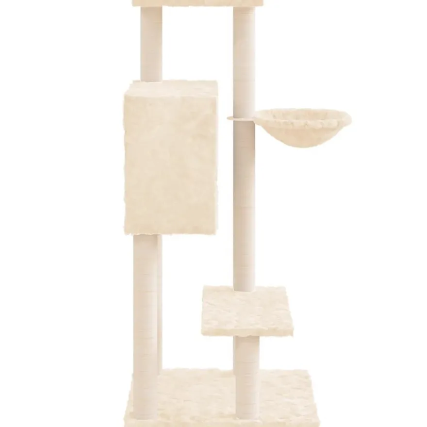 vidaXL Kratzbaum mit Sisal-Kratzsäulen Creme 108,5 cm