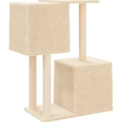 vidaXL Kratzbaum mit Sisal-Kratzsäulen Creme 86 cm