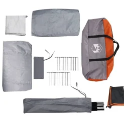 vidaXL Kuppel-Familienzelt 6 Personen Grau und Orange Wasserdicht