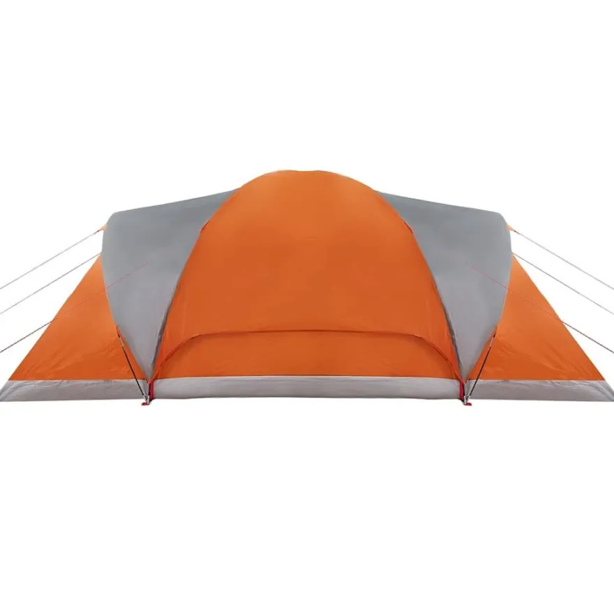 vidaXL Kuppel-Familienzelt 6 Personen Grau und Orange Wasserdicht