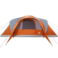 vidaXL Kuppel-Familienzelt 6 Personen Grau und Orange Wasserdicht