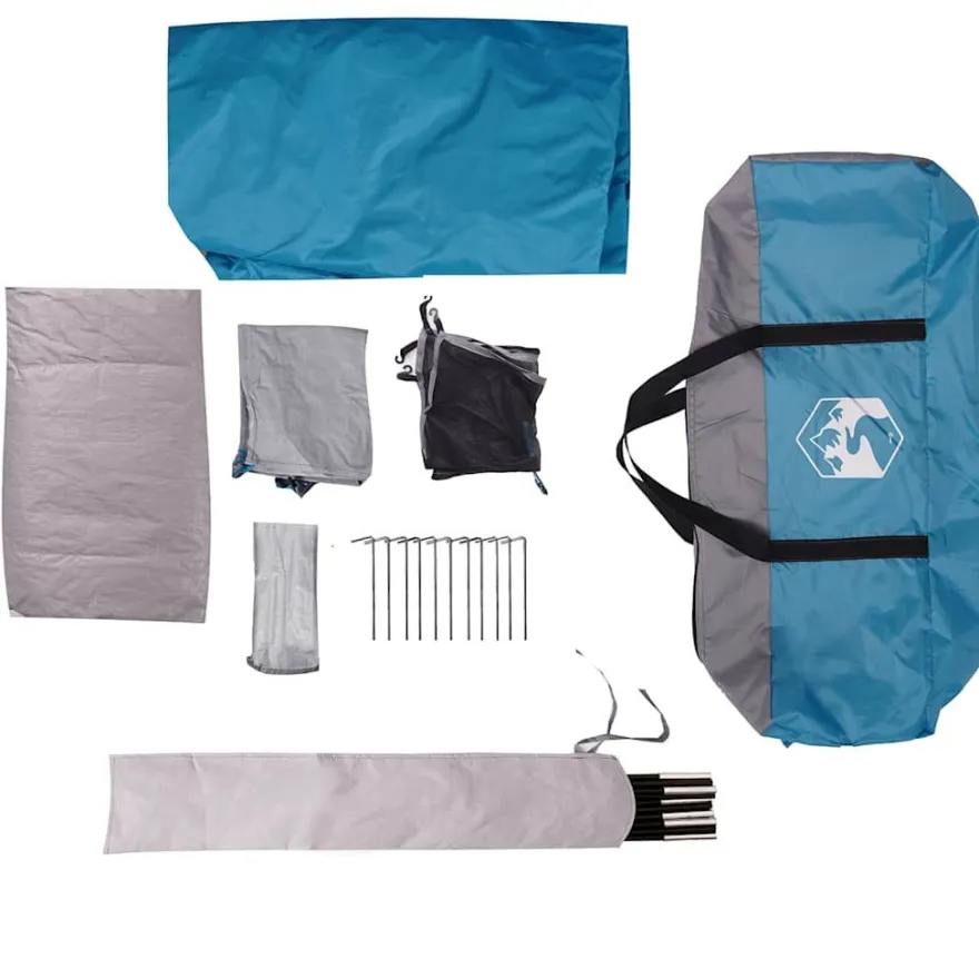 vidaXL Kuppel-Familienzelt 6 Personen Blau Wasserdicht