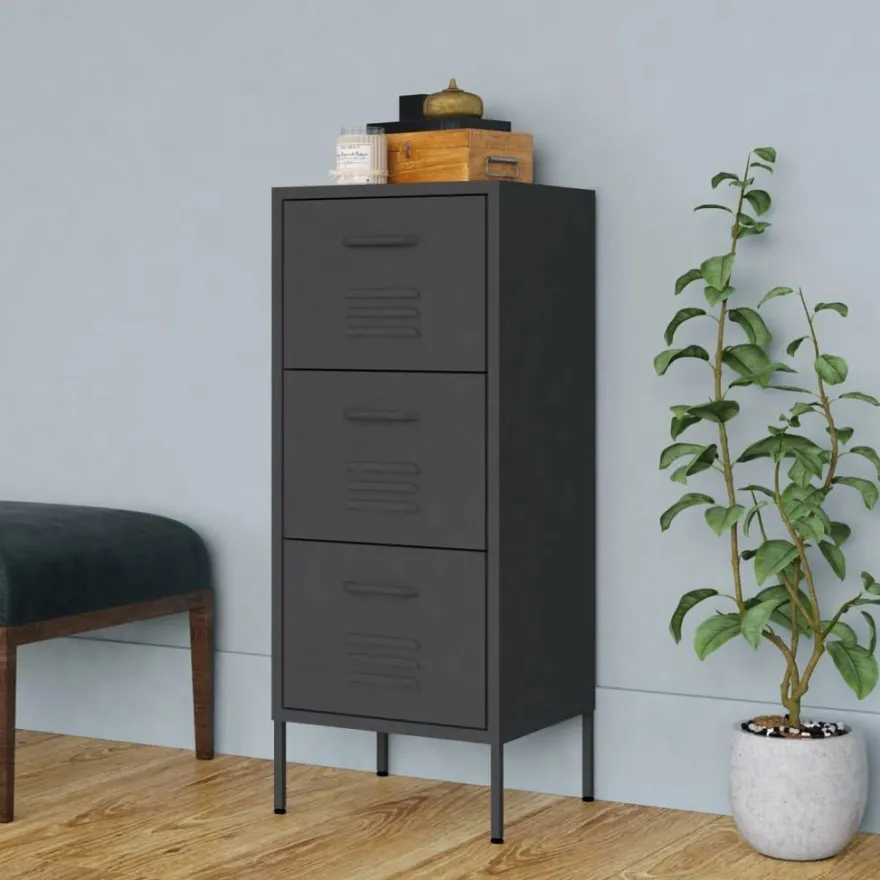 vidaXL Lagerschrank Anthrazit 42,5x35x101,5 cm Stahl
