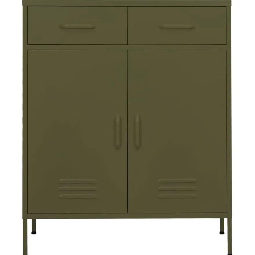 vidaXL Lagerschrank Olivgrün 80x35x101,5 cm Stahl