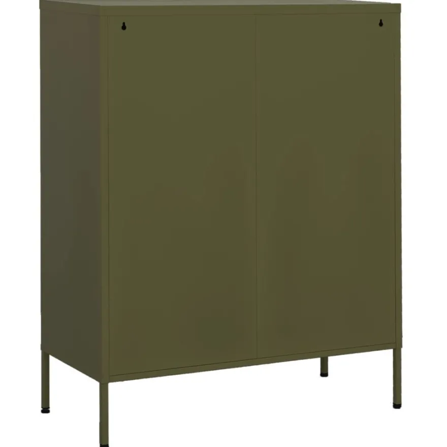 vidaXL Lagerschrank Olivgrün 80x35x101,5 cm Stahl