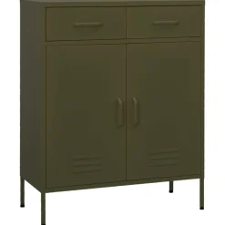 vidaXL Lagerschrank Olivgrün 80x35x101,5 cm Stahl