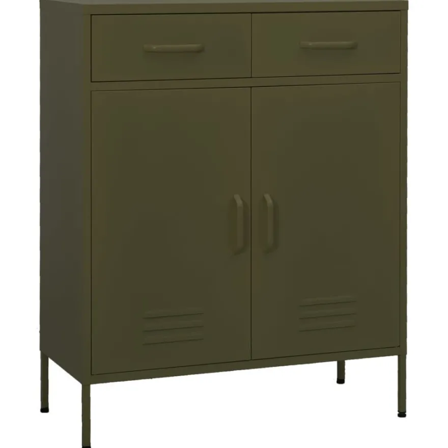vidaXL Lagerschrank Olivgrün 80x35x101,5 cm Stahl