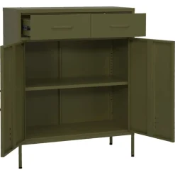 vidaXL Lagerschrank Olivgrün 80x35x101,5 cm Stahl
