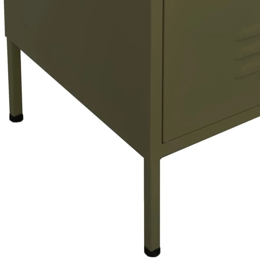 vidaXL Lagerschrank Olivgrün 80x35x101,5 cm Stahl