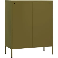 vidaXL Lagerschrank Olivgrün 80x35x101,5 cm Stahl