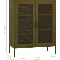vidaXL Lagerschrank Olivgrün 80x35x101,5 cm Stahl