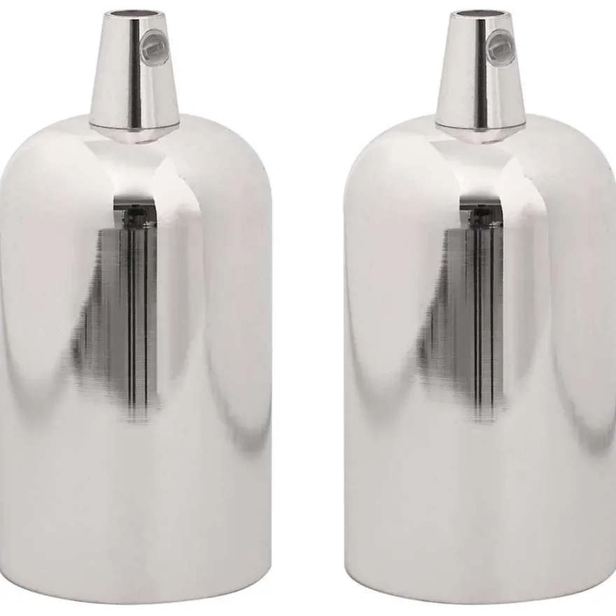 vidaXL Lampenfassungen 2 Stk. Satin-Nickel E27